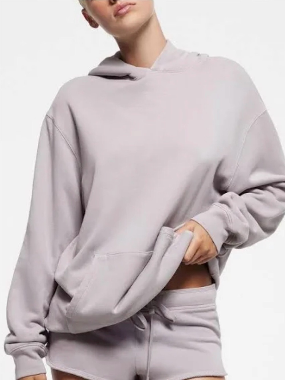 SKIMS Oversized French Terry Hoodie in Oyster